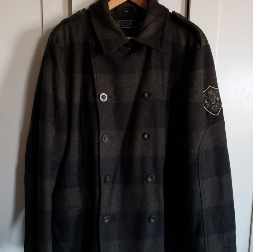 COOGI 4XL Black Wool Coat